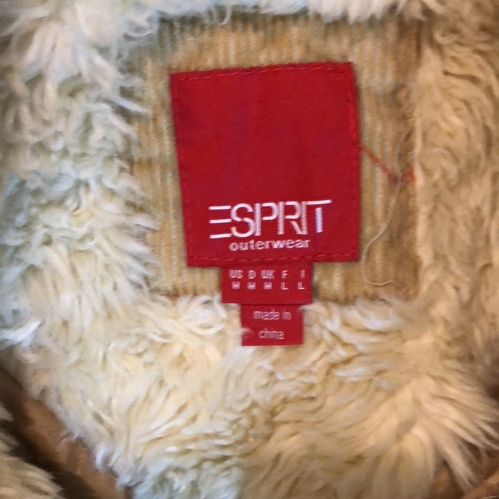 Esprit Women's Camel/Tan Corduroy Jacket with Faux Fur Trim - Picture 5 of 13